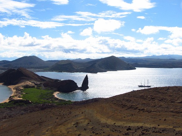 View of Pinnacle Rock from atop Bartolomé Island Photo: Kate Convissor