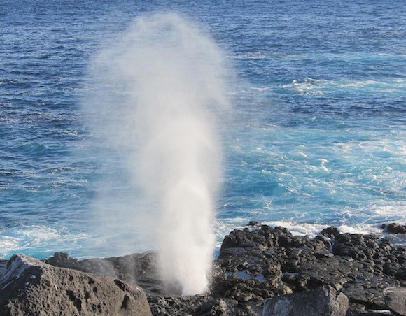 Blow hole on Suarez Point on Espanola in the Galapagos Islands Photo: Kate Convissor