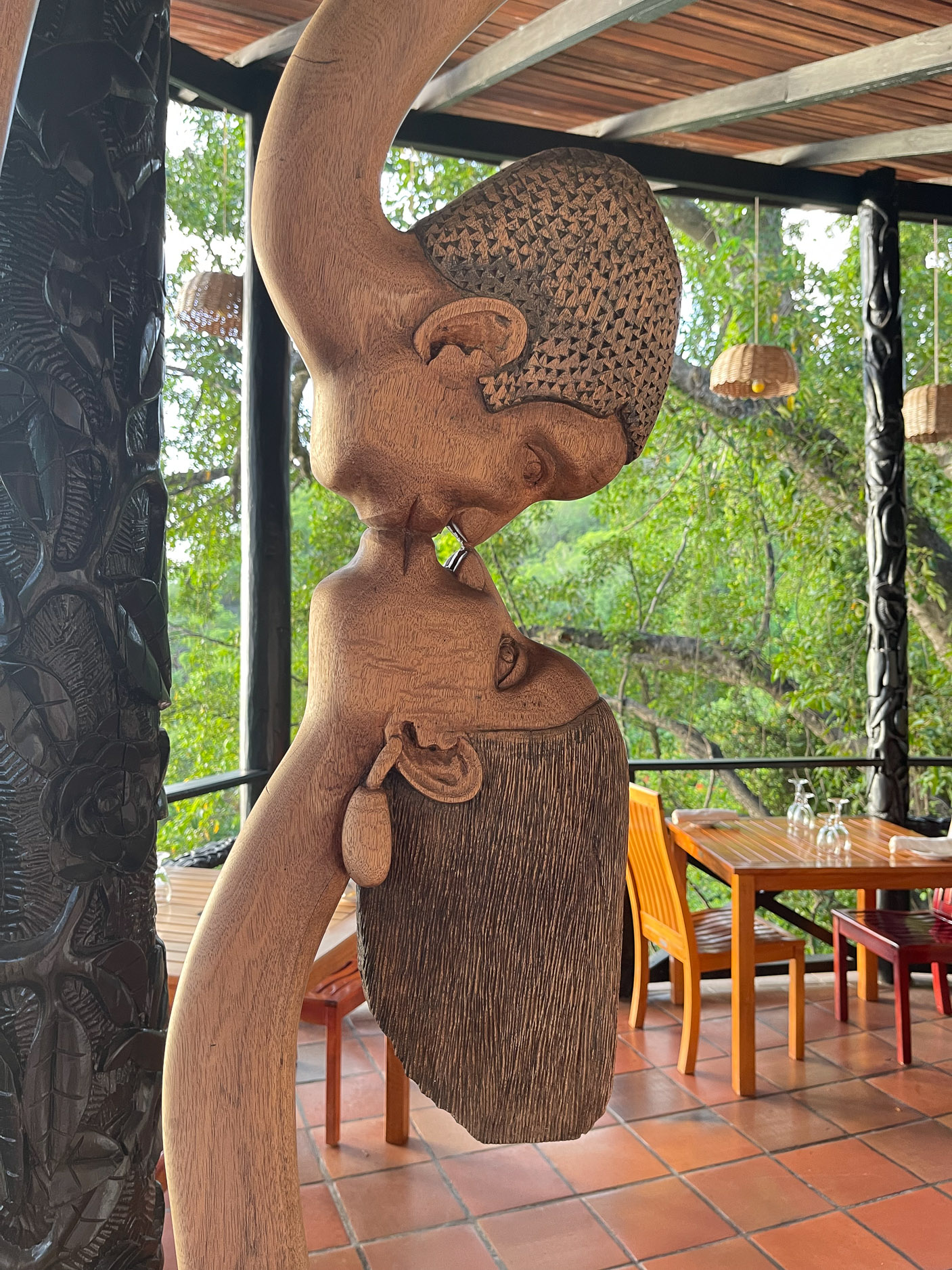 Lawrence Deligny wood carving at Anse Chastenet Saint Lucia Photo Heatheronhertravels.com