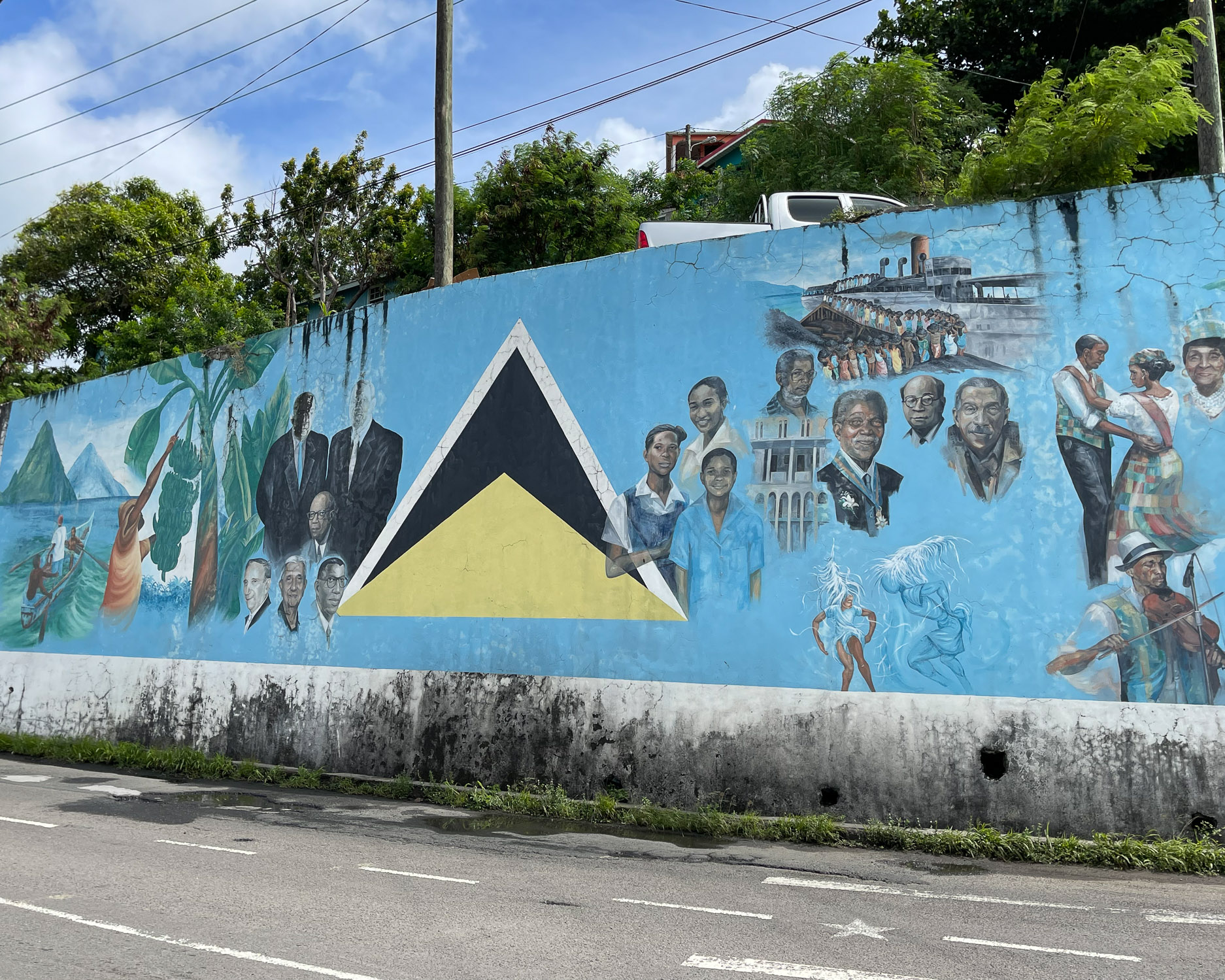 Mural by Alwyn St Omer in Castries Photo Heatheronhertravels.com