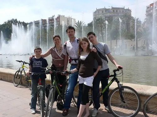 In front of the Palau de la Musica Valencia