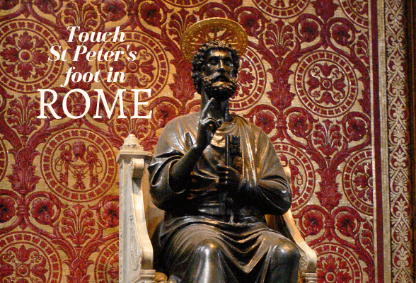 Why touch St Peter's foot in Rome?