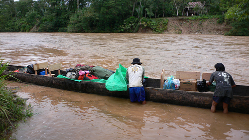 Dug out canoe in Ecuador