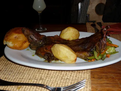 Roast guinea pig in Peru