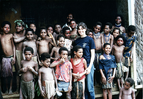 Heather at a school in the Highlands of Papua New Guinea