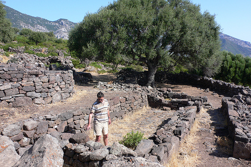 Nuragic village at Nuraghe Mannu, Sardinia