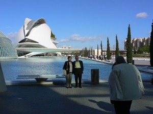 Having a photo in front of Palau de les arts reina sofia