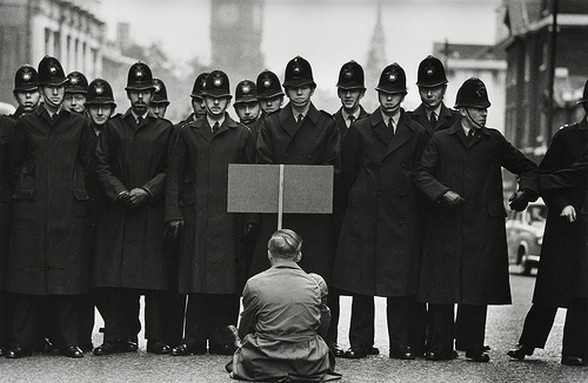 Cuban Missile protestor 1962, copyright Don McCullin