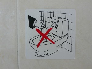 Don't throw paper down the toilet in Greece