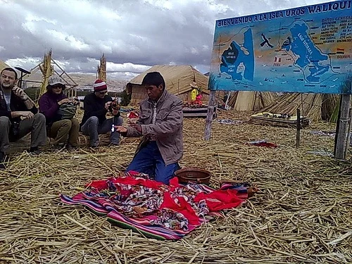 Uros floating islands in Peru