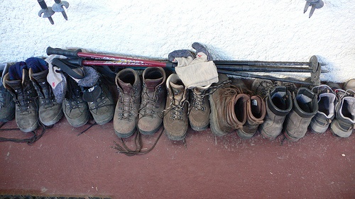 Walking boots on the Tour de Mont Blanc