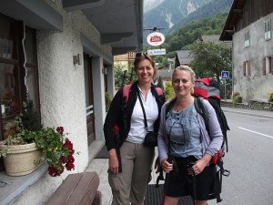 Heather and Julia at the end of our walk in Les Houches