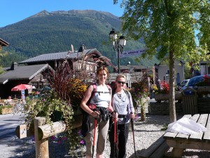 Heather and Julia at the start of our walk in Les Houches