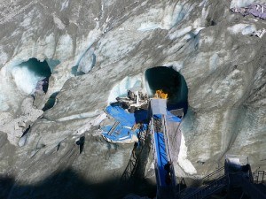 Ice cave in the Mer de Glace near Chamonix