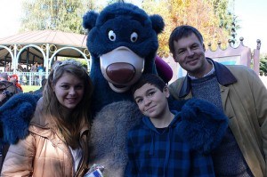 With Balloo the bear at Disneyland, Paris