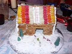 Gingerbread house at Christmas