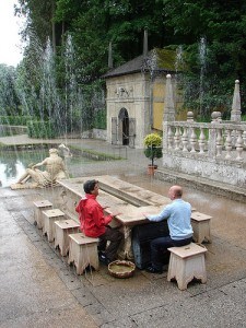 Trick fountains at Hellbrunn in Salzburg