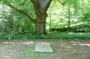 Karen Blixen's grave at her house near Copenhagen - by Heatheronhertravels.com