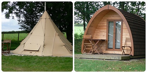 Tipi and camping pod at Woodovis Park, Devon Photo: Heatheronhertravels.com