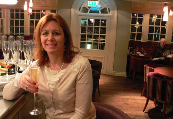 Champagne bar at Waterside Brasserie, Arden Hotel, Stratford-upon-Avon