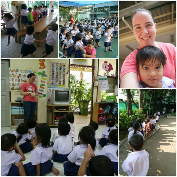 Kristal and the preschool children Photo: Heatheronhertravels.com