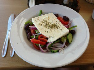 Greek salad at Windmill Studios Hotel, Zakynthos, Greece Photo: Heatheronhertravels.com