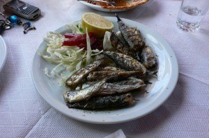 Grilled sardines - Zante harbour in Greece Photo: Heatheronhertravels.com