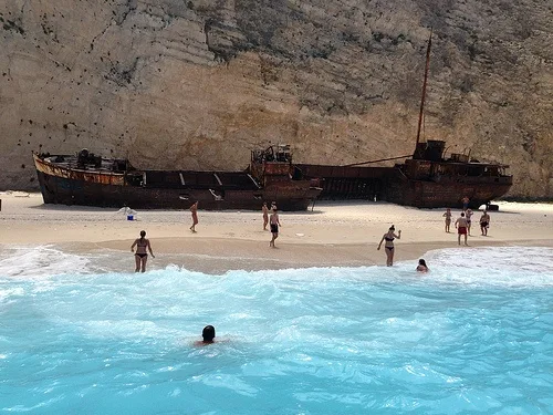Navagio or Shipwreck cove on Zante, Greece Photo: Heatheronhertravels.com