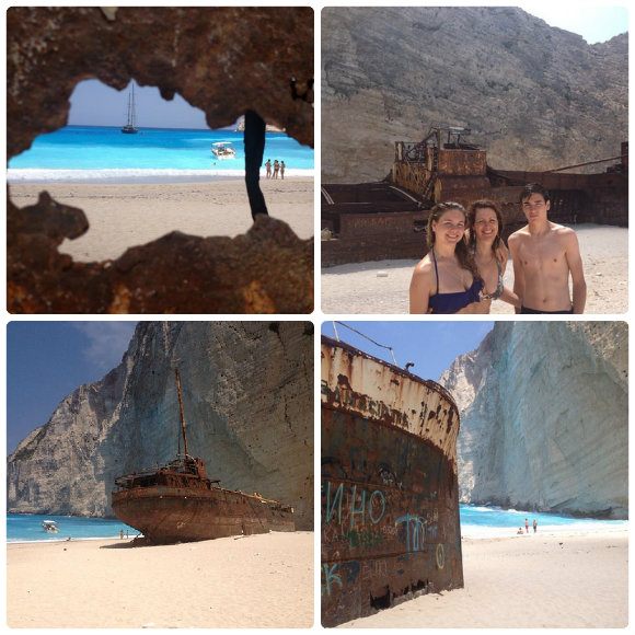 On Navagio or Shipwreck beach on Zakynthos, Greece Photo: Heatheronhertravels.com