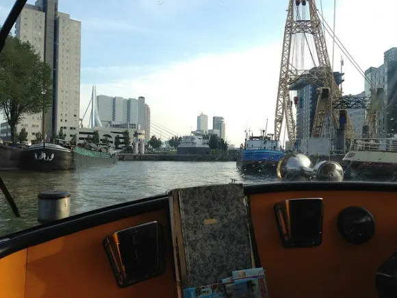 Taking the water taxi in Rotterdam - on your one day in Rotterdam Photo: Heatheronhertravels.com