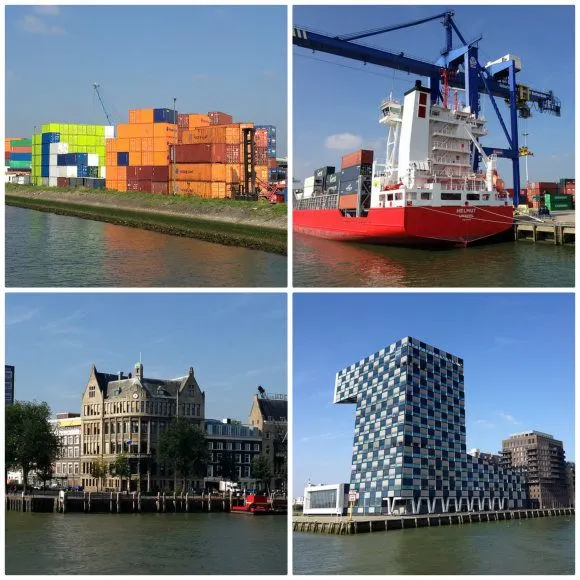 Rotterdam harbour seen from the Spido Harbour tour - what to see in Rotterdam in one day Photo: Heatheronhertravels.com