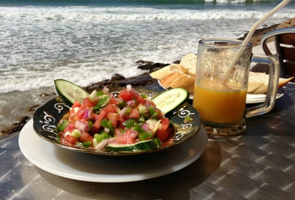 Moroccan Salad and orange juice