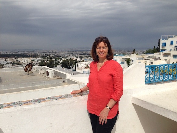 Heather at Sidi Bou Said Photo: Heatheronhertravels.com