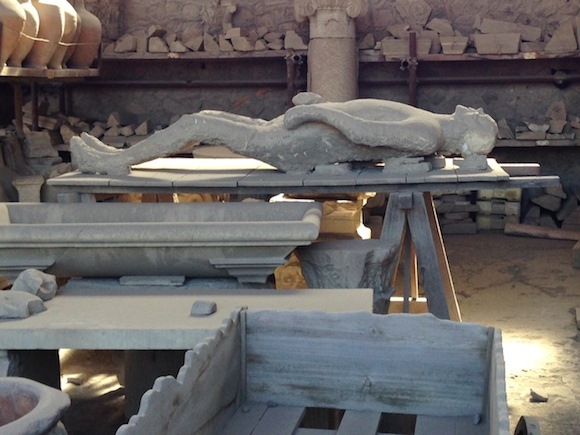 Plaster cast of victim of Pompeii Photo: Heatheronhertravels.com