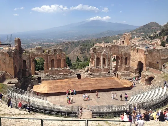 The Greek amphitheatre at Taormina Photo: Heatheronhertravels.com