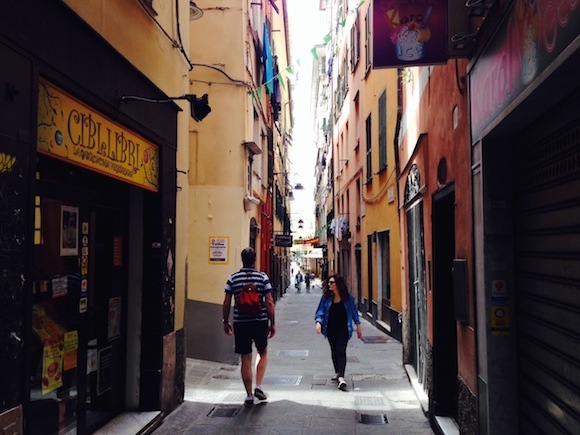 The narrow streets of the old town in Genoa Photo: Heatheronhertravels.com