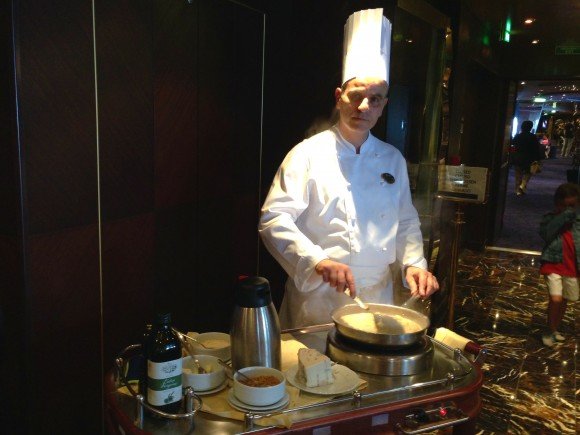 Chef in La Reggia restaurant on MSC Splendida makes gnocchi Photo: Heatheronhertravels.com