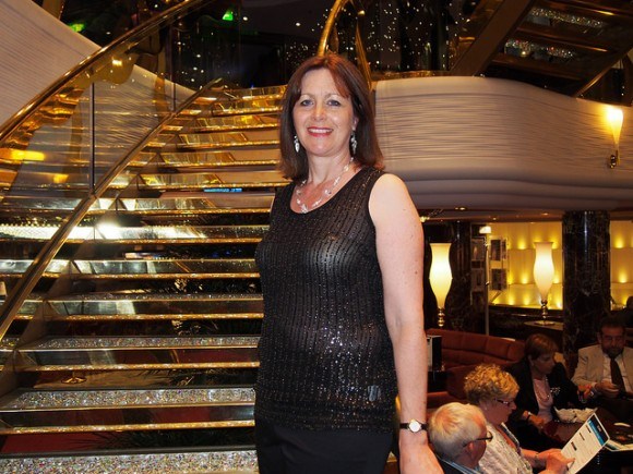 Gala night on MSC Splendida with my Eileen Fisher sparkly evening top
