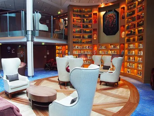 Library on board Celebrity Eclipse Photo: Heatheronhertravels.com