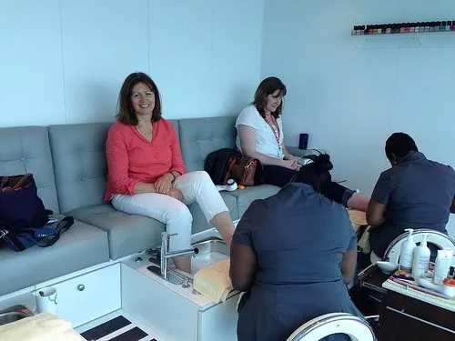 Having a pedicure on Celebrity Eclipse Photo: Heatheronhertravels.com