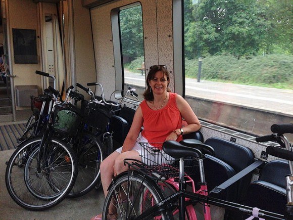 Bikes on the train in Copenhagen