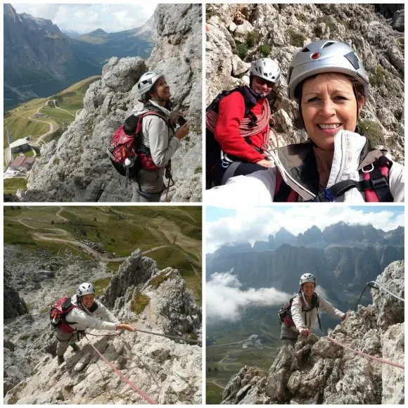 Climbing the Piccola Cir Via Ferrata in South Tyrol Photo: Heatheronhertravels.com