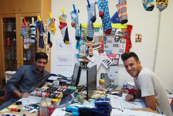 Robert Larcher and Daniel Kaneider, founders of WAMs Socks in Bolzano, South Tyrol