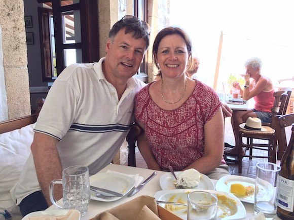 Heather and Guy on Patmos, Greece Photo: Heatheronhertravels.com