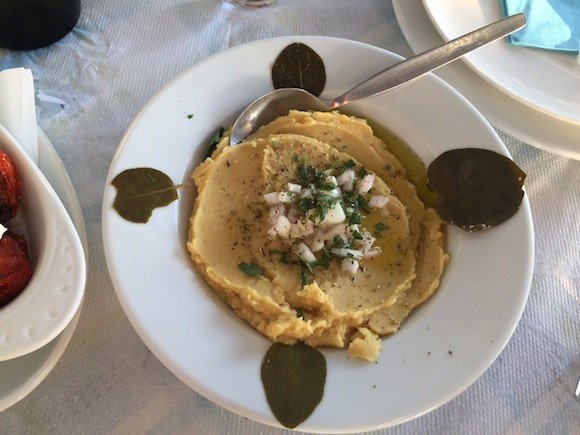 Fava Bean Hummus in Santorini, Greece Photo: Heatheronhertravels.com