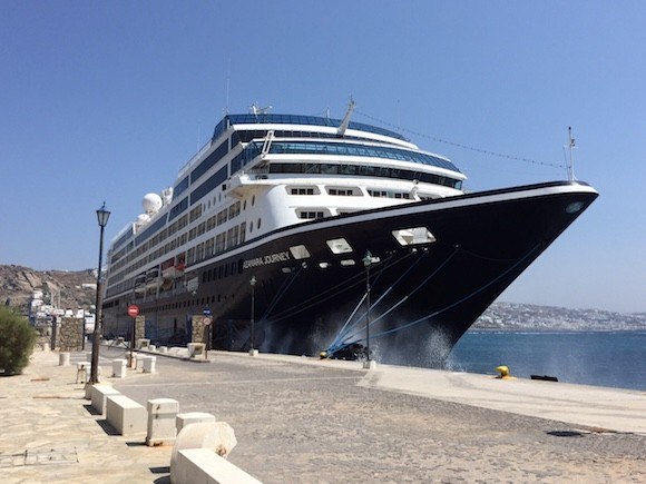 Azamara Journey at Mykonos, Greece Photo: Heatheronhertravels.com