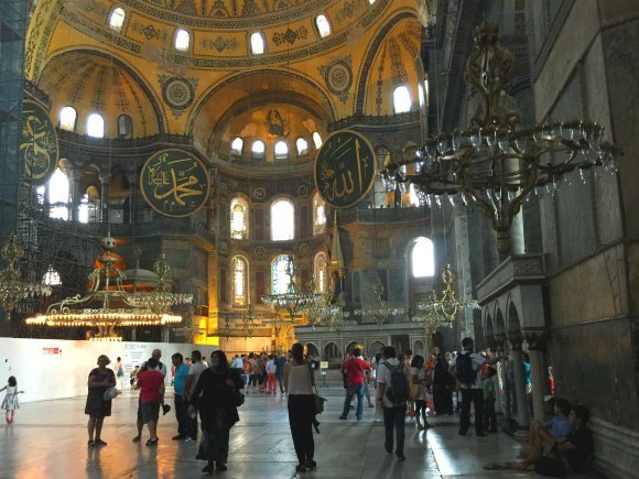 Inside Hagia Sophia in Istanbul Photo: Heatheronhertravels.com