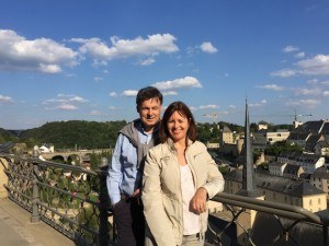 Heather and Guy Overlooking the Petrusse Valley Luxembourg City Photo: Heatheronhertravels.com