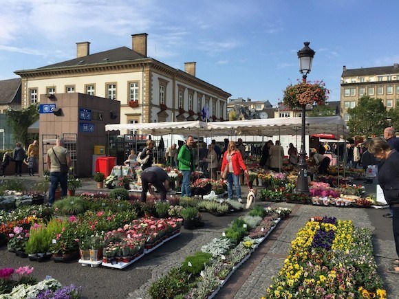 Vegetable Market in Place Guillaume II in Luxembourg Photo: Heatheronhertravels.com