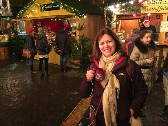 Drinking Gluhwein in the Christmas markets in Heidelberg Photo: Heatheronhertravels.com